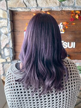 ヘアリゾート粋 ウナム 新宿東口店(enam) 艶髪ウェーブ/髪質改善/透明感カラー/パープルアッシュ