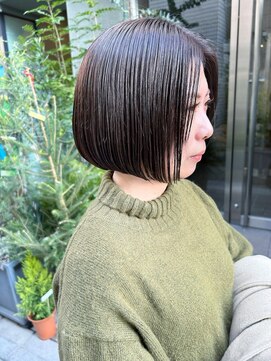 ナインセンス 下北沢(9_________nine sense) ミニボブ × ナチュラルブラウン【下北沢】