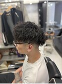 MEN’S HAIR/ブルーブラック/フェザーパーマ/草津