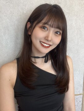 ルームバイシー 新宿(Loom. by Sea) ＊シンプルワンカール×チョコレートブラウン【新宿/韓国ヘア】