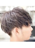 ニュアンスパーマワンカールパーマツーブロックメンズマッシュ