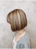 【星川スグル】ボヌール綾瀬美容室 ハイトーンミニボブ