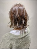 【遠藤】オリーブベージュ20代30代40代ゆるウェーブ外ハネボブ