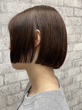 アース 上本町店(HAIR&MAKE EARTH) 20代30代40代ミニボブピンクアッシュ透明感小顔ブリーチなし