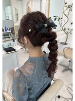 レミエ ダイカンヤマ(lemiie)&nbsp;編み下ろしポニー★結婚式アレンジ★ヘアセット