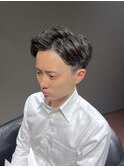 ビジネスツーブロックショート ナチュラルパーマ オールバック