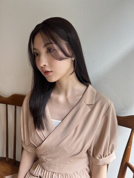 ガーランド (Garland) 大人かわいい美髪ストレート小顔顔まわりレイヤーピンクベージュ