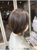 ショートボブ×ナチュラル白髪ぼかしハイライト♪♪