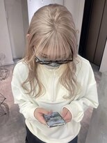 ペレ 栄店(PELE) デザインカラー/レイヤーカット/ウェットヘア/オリーブベージュ