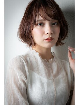 カバーヘアアンドスパ ブリス 浦和(COVER HAIR&SPA bliss) イヤリングカラーひし形Aラインボブウルフカットv浦和30代40代