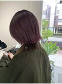 ツヤ感春のボルドーカラー