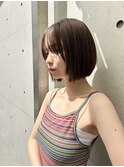 韓国顔まわりレイヤーカットグレージュオリーブベージュブラウン
