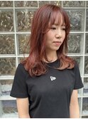 【miki】ピンクカラーインナーミルクティーベージュ透け感カラー