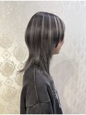 ミディアムウルフとコントラストカラー