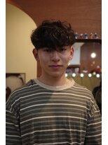 エディ(Edy)&nbsp;メンズマッシュ波巻きスパイラルパーマ外国人風眉毛カット岡山