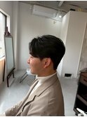 センターパートマッシュメンズツーブロック