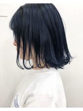 トロニー(TLONY) TLONY渋谷hori   ネイビーブルーカラー 外ハネスタイリング