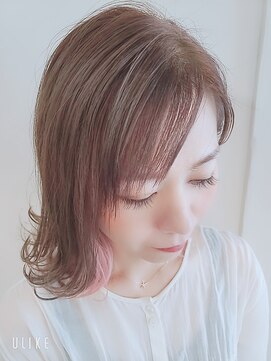 クリスヘアー(Cris Hair) 外ハネボブ×ピンクインナーカラー