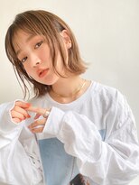 ミンクス 青山店(MINX) 【MINX松下】ハイトーンがおしゃれな切りっぱなし外ハネボブ