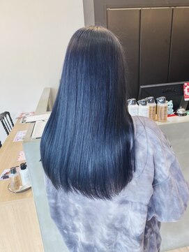 チェレ オレ 新金岡店(Chere ore) 【ブルーブラック】透明感抜群あか抜けヘア☆シースルストレート