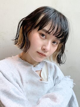 アイティーバイアルバム 八王子店(IT by ALBUM) ウェーブインナー_グレージュカラーボブウルフ_9087