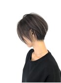 グレージュカラーボブウルフ黒髪ココアベージュ【市川】