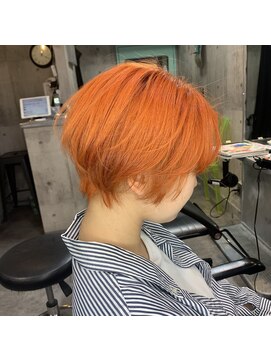 インク 渋谷(INK.) オレンジ×ショートヘア