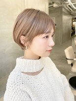 ソーコ 渋谷(SOCO) 大人ショートボブミルクティーベージュマッシュショート前髪あり