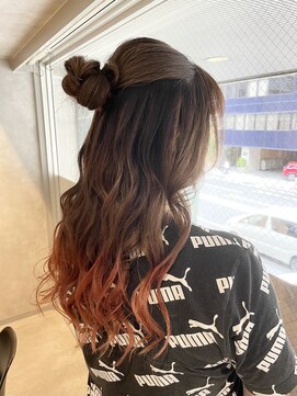 アイディール(:ideal) レッドピンク×裾カラー