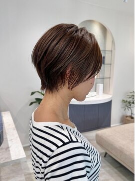 アールヘアーデザイン 藤が丘(r hair design) 小顔見せショートベージュカラーブリーチしない透明感カラー
