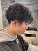 緩めメンズ波巻きスパイラルパーマツイストパーマ波巻きパーマ