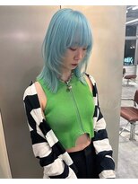 天神美容室&nbsp;【KASUMI天神美容室】ハイトーン×海外レイヤー×水色