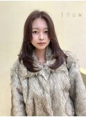 【snuw mina】レイヤーカット/顔周りカット/ブラウンカラー/伏見