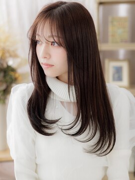 カバーヘア ブリス 川口(COVER HAIR bliss) グレージュアッシュ艶髪ストレート小顔ロングa川口20代30代40代