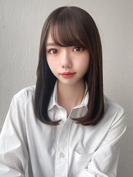 アフロート トウキョウ(AFLOAT TOKYO) 小顔大人可愛い前髪顔まわりワンカールミディアムストレート