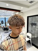 ショートマッシュツイストブラウンカラー