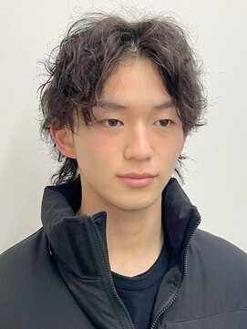 ウルフパーマ センターパート ニュアンスパーマ