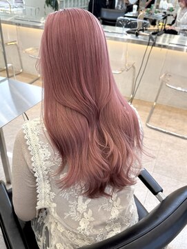 サンク 原宿 表参道(cinq) ホワイトベージュ顔まわりチョコブラウンミディアムレイヤー