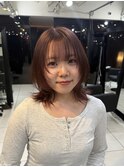 ☆初カラーレイヤーボブミディアムレイヤーモカブラウン