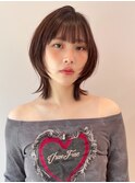 くびれヘア/韓国レイヤーカット/マロンベージュ/ボブ/小顔