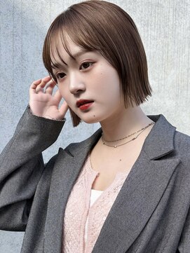 ラミエバイメルト 下北沢(lamie by melt) ボブ顔周りカット小顔おくれげダブルカラーショコラブラウン人気