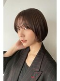 大人ボブ大人ショートボブ丸みボブ前髪あり小顔ボブミニボブ