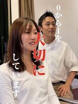 ヘアーサロンテン モトアザブ(hair salon Ten motoazabu) ワンレンレイヤー/ミルクティーブロンド/ダークブルー/麻布十番