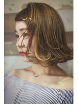 ソラ(sora)&nbsp;極細ハイライトの切りっぱなしボブ