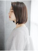 かきあげバングのワンカールボブ