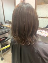 ユッカ エコル 塚口(YUCCA ekolu)&nbsp;【ekolu ANNA】オリーブブラウン/ミディアムレイヤー/くすみヘア