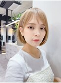 ☆ハイトーンミニボブ大人前髪シースルーバングブリーチ
