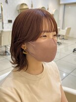 フレア(FLAiR) 10代20代グラデーションボブブリーチなしオレンジカラースタイル