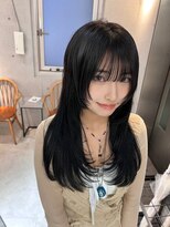 サンド 鹿児島中央(sand)&nbsp;黒髪/グレーベージュ/レイヤーロング/前髪パーマ[鹿児島駅]