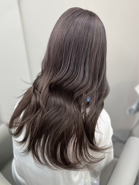 5776透明感グレージュカラー艶髪ワンホンヘア韓国レイヤーロング